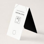 Minimal Chic Schwarz-weiß Hanging Necklace Display Visitenkarten (Rückseite)