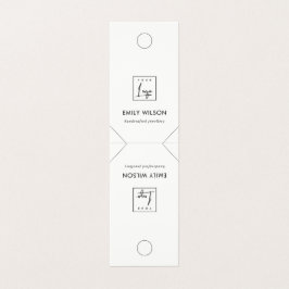 Minimal Chic Schwarz-weiß Hanging Necklace Display Visitenkarten