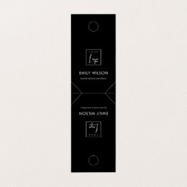 Minimal Chic Schwarz-weiß Hanging Necklace Display Visitenkarten