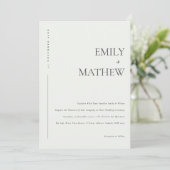 MINIMAL CHIC SCHWARZ-WEISS KRAFT TYPOGRAPHY WEDD EINLADUNG (Stehend Vorderseite)