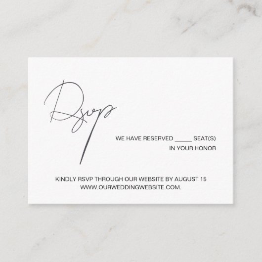 Minimal Chic Schwarz-weiß QR Code Hochzeit Begleitkarte (Vorderseite)