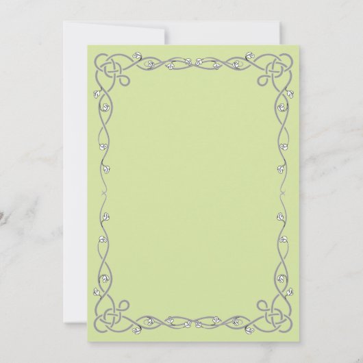 Minimal Chic Script Sage Green Boho Bloral Hochzei Einladung (Rückseite)