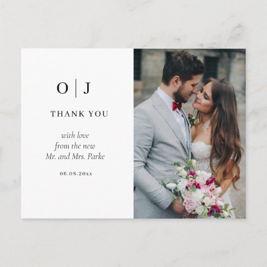 Minimal Chic | Soft Foto Vielen Dank Postcard Postkarte (Vorderseite)