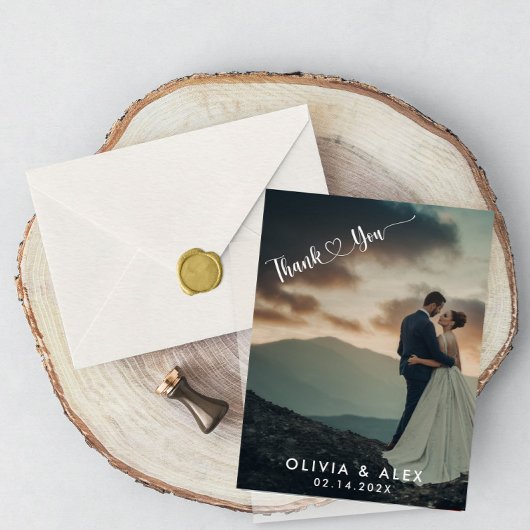 Minimal Chic | Stilvolle Kalligraphie Vielen Dank Postkarte