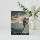 Minimal Chic | Stilvolle Kalligraphie Vielen Dank Postkarte (Stehend Vorderseite)