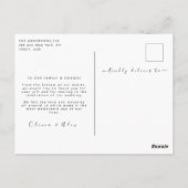 Minimal Chic | Stilvolle Kalligraphie Vielen Dank Postkarte (Rückseite)