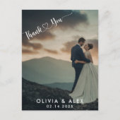 Minimal Chic | Stilvolle Kalligraphie Vielen Dank Postkarte (Vorderseite)