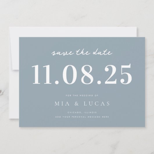 Minimal Chic Wedding Date Nicht-Foto Save the Date (Vorderseite)