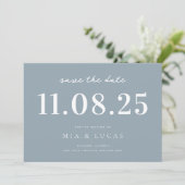 Minimal Chic Wedding Date Nicht-Foto Save the Date (Stehend Vorderseite)
