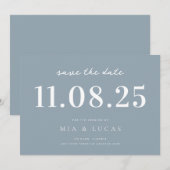 Minimal Chic Wedding Date Nicht-Foto Save the Date (Vorne/Hinten)