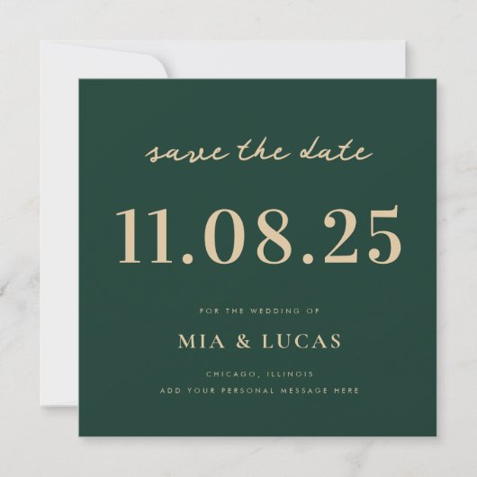 Minimal Chic Wedding Date Nicht-Foto Save the Date (Vorderseite)