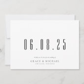 Minimal Chic Wedding Date Nicht-Foto Save the Date (Vorderseite)
