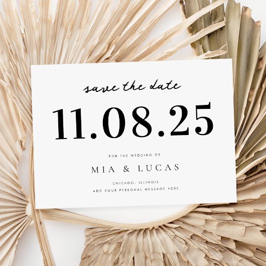 Minimal Chic Wedding Date Nicht-Foto Save the Date