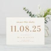 Minimal Chic Wedding Date Nicht-Foto Save the Date (Stehend Vorderseite)