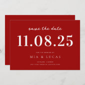 Minimal Chic Wedding Date Nicht-Foto Save the Date (Vorne/Hinten)