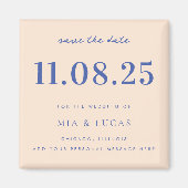 Minimal Chic Wedding Date Nicht-Foto Save the Date Magnet (Vorne)