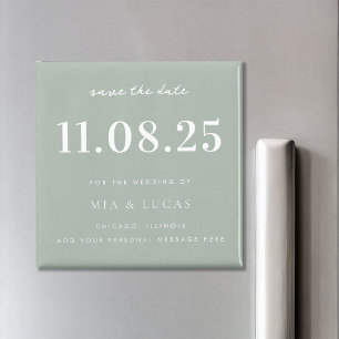 Minimal Chic Wedding Date Nicht-Foto Save the Date Magnet