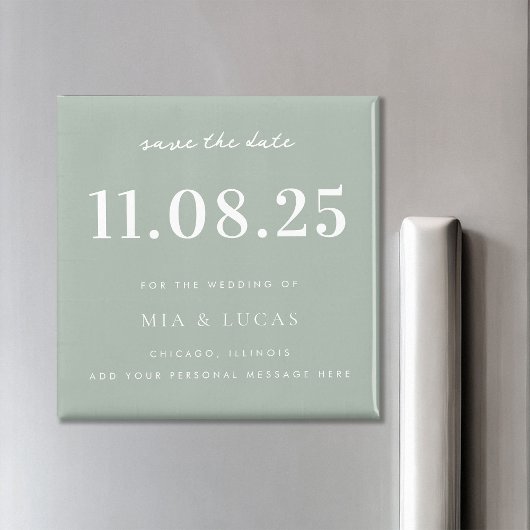 Minimal Chic Wedding Date Nicht-Foto Save the Date Magnet