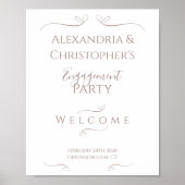 Minimal Chic Wedding Engagement Party Willkommen Poster (Vorne)