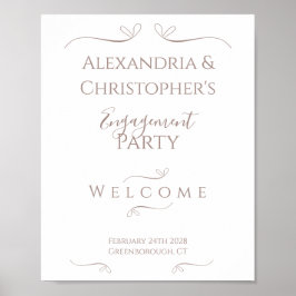 Minimal Chic Wedding Engagement Party Willkommen Poster