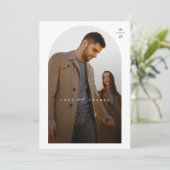 Minimal Chic Wedding Foto Danke Karte (Stehend Vorderseite)