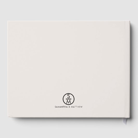 Minimal Chic Wedding Monogram Braut and Groom Gästebuch (Rückseite)
