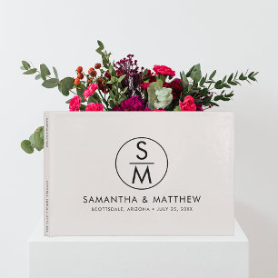 Minimal Chic Wedding Monogram Braut and Groom Gästebuch