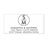 Minimal Chic Wedding Monogram Rücksendeadresse Permastempel (Design)