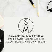 Minimal Chic Wedding Monogram Rücksendeadresse Permastempel