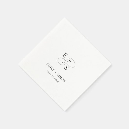 Minimal Chic Wedding Napkin Serviette (Ecke)