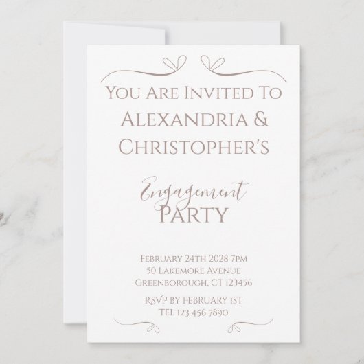 Minimal Chic Wedding Partner Einladung (Vorderseite)