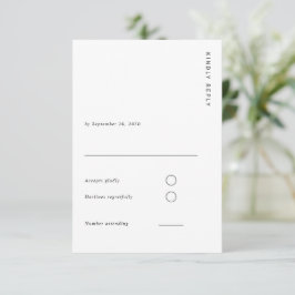Minimal & Chic White Modern Simple Wedding RSVP Karte