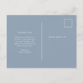 Minimal Chic | White on Dusty Blue Foto Postkarte (Rückseite)