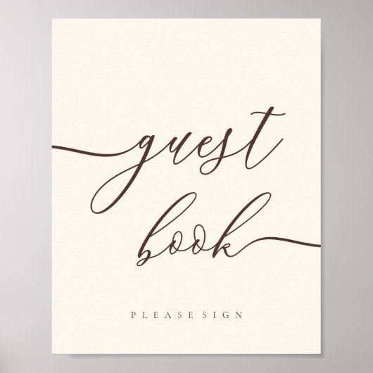 Minimal Chocolate Brown Celebration Guest Poster (Vorne)