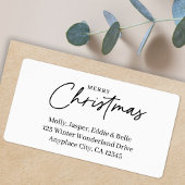 Minimal Christmas Address Label | Simple White Adressaufkleber