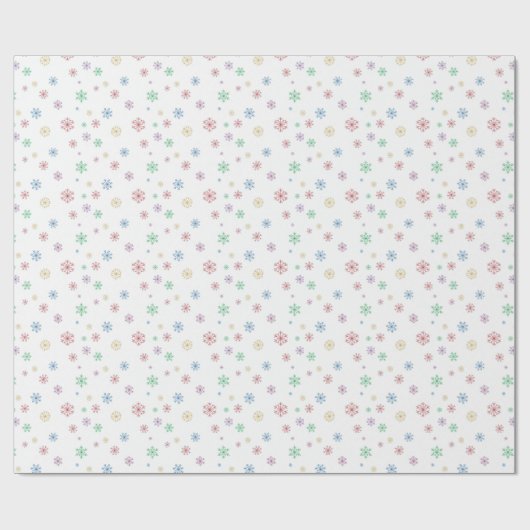 Minimal Christmas Coloured Snowflakes Packaging Geschenkpapier (Flach)