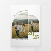 Minimal Christmas Family Arch Photo Dreifach Gefaltete Ankündigung (Cover)