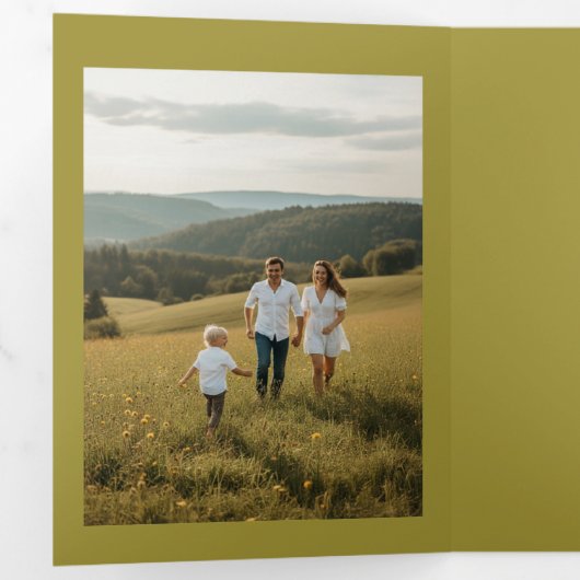 Minimal Christmas Family Arch Photo Dreifach Gefaltete Ankündigung (Innen Erste Seite)