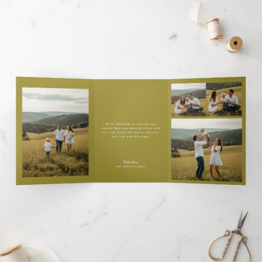 Minimal Christmas Family Arch Photo Dreifach Gefaltete Ankündigung (Innenseite)
