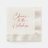 Minimal Christmas Napkin “Cheers to the Holidays” Serviette (Vorderseite)