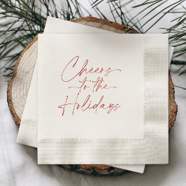 Minimal Christmas Napkin “Cheers to the Holidays” Serviette