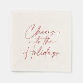 Minimal Christmas Napkin “Cheers to the Holidays” Serviette (Vorderseite)