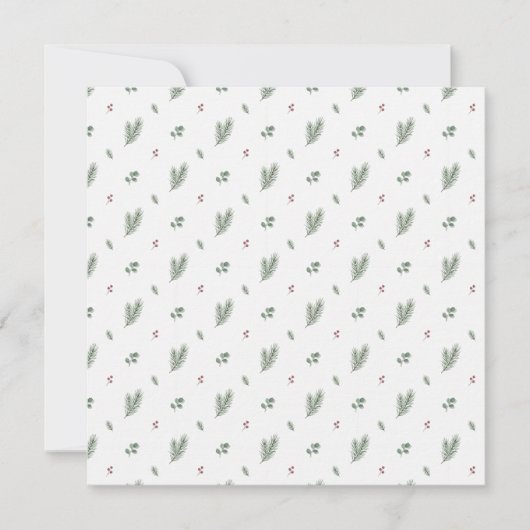Minimal Christmas Pattern, Pine, Berries Karte (Vorderseite)