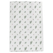 Minimal Christmas Pattern, Pine, Berries Mittlere Geschenktüte (Vorderseite)