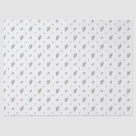 Minimal Christmas Pattern, Pine, Berries Seidenpapier