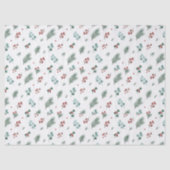 Minimal Christmas Pattern, Pine & Berries  Seidenpapier (Vorderseite)