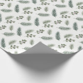 Minimal Christmas Pine Pattern, Scandi Style Geschenkpapier (Ecke)