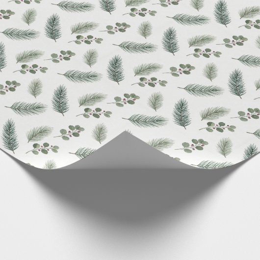Minimal Christmas Pine Pattern, Scandi Style Geschenkpapier (Ecke)