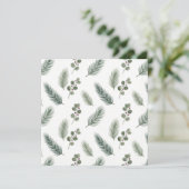 Minimal Christmas Pine Pattern, Scandi Style Karte (Stehend Vorderseite)