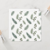 Minimal Christmas Pine Pattern, Scandi Style Karte (Vorderseite/Rückseite Beispiel)